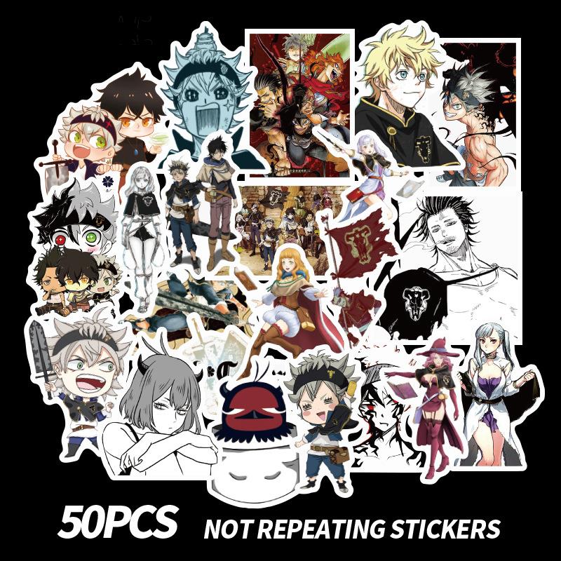 10/30/50PCS Anime Black Clover Quarter Knights Card Stickers Scrub For Kids DIY Toys Collection Gift Decals Graffiti Sticker F5