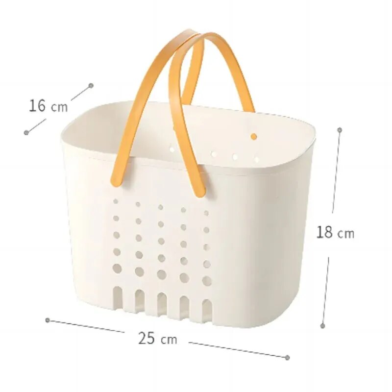 Portable Drainage Bath Basket Plastic Storage Bathroom Clutter Drain Basket Toiletries Storage Basket Large Capacity