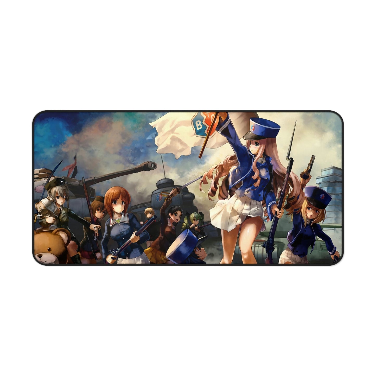 Girls und Panzer Liberty Leading the People Eugene Delacroix Parody Desk Mat - Non Slip Mousepad