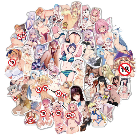200 pcs Lewd Anime stickers | 200Pcs - Anime hot Stickers | Anime kawai Stickers | for Laptop ,Mobile, Luggage ,Car Sticker.