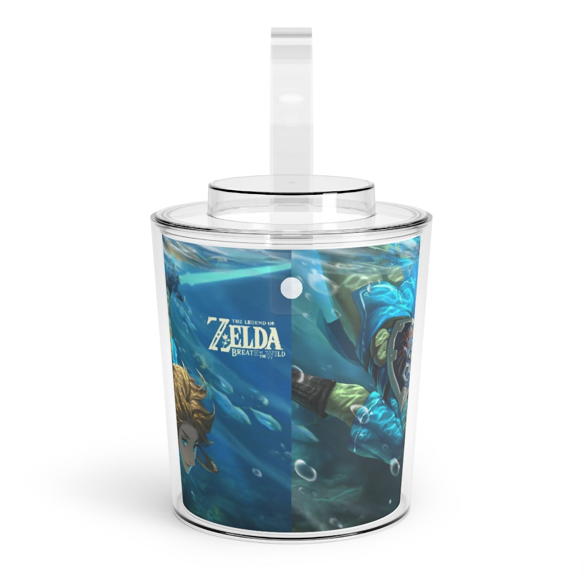 Ice Bucket with Tongs - Acrylic Lucite Ice Bucket - The Legend of Zelda Breath of the Wild - Sexy Wine Bucket with Lid