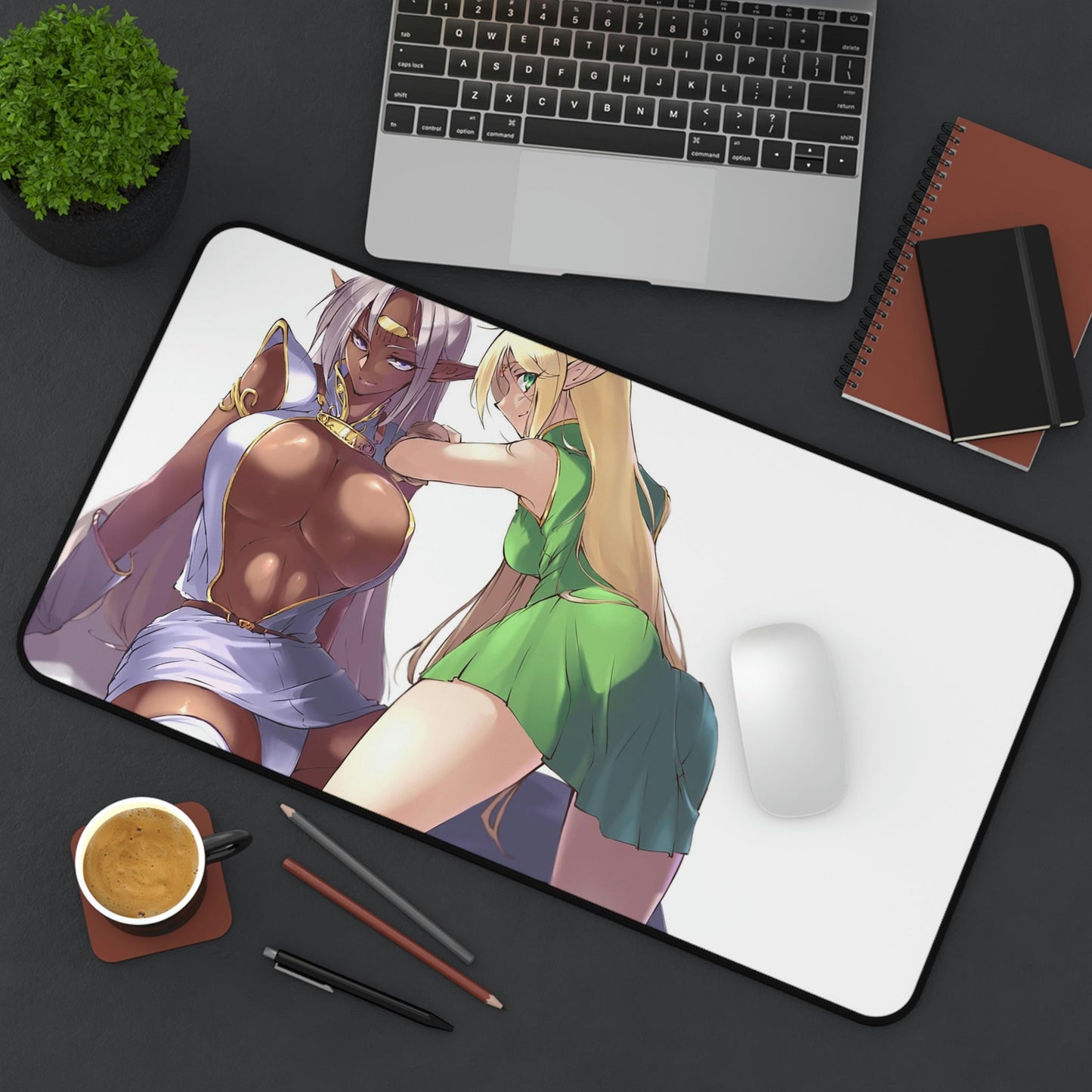 Record Of Lodoss War Sexy Mousepad - Pirotess And Deedlit Anime Desk Mat - Playmat