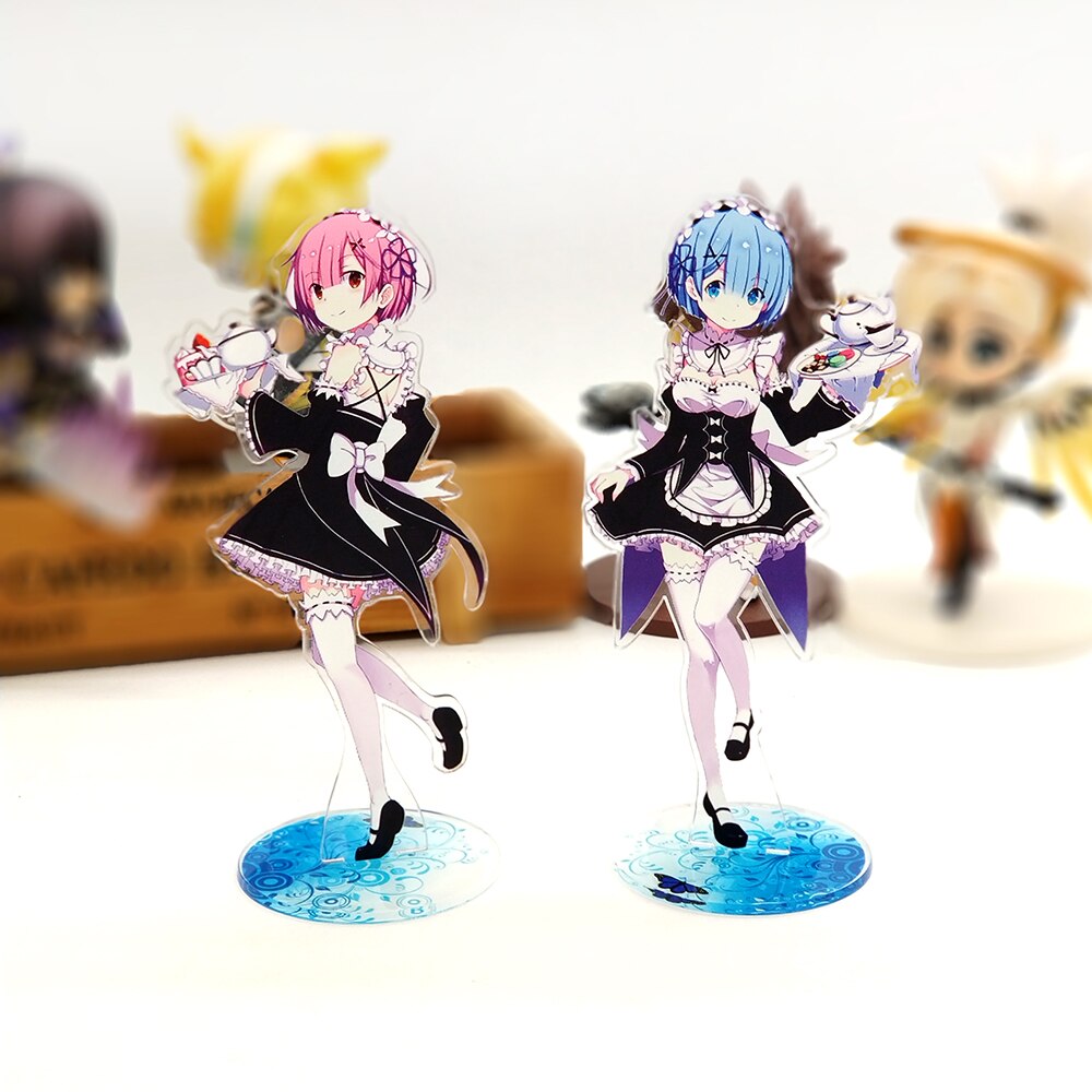 Re Zero Starting Life in Another World Ram Rem  acrylic standee figurines desk decoration cake topper anime