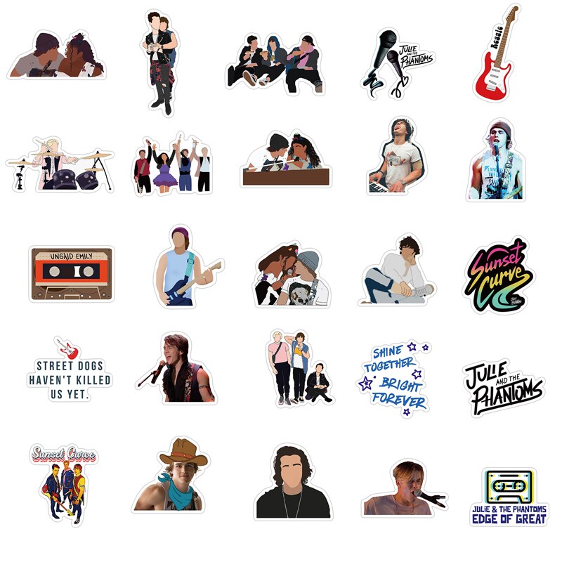 10/30/50Pcs/Set Classic TV Show Julie and the Phantoms Stickers For Motorcycle Car DIY Children&#39;s Toys Decal Guitar Refrigerator