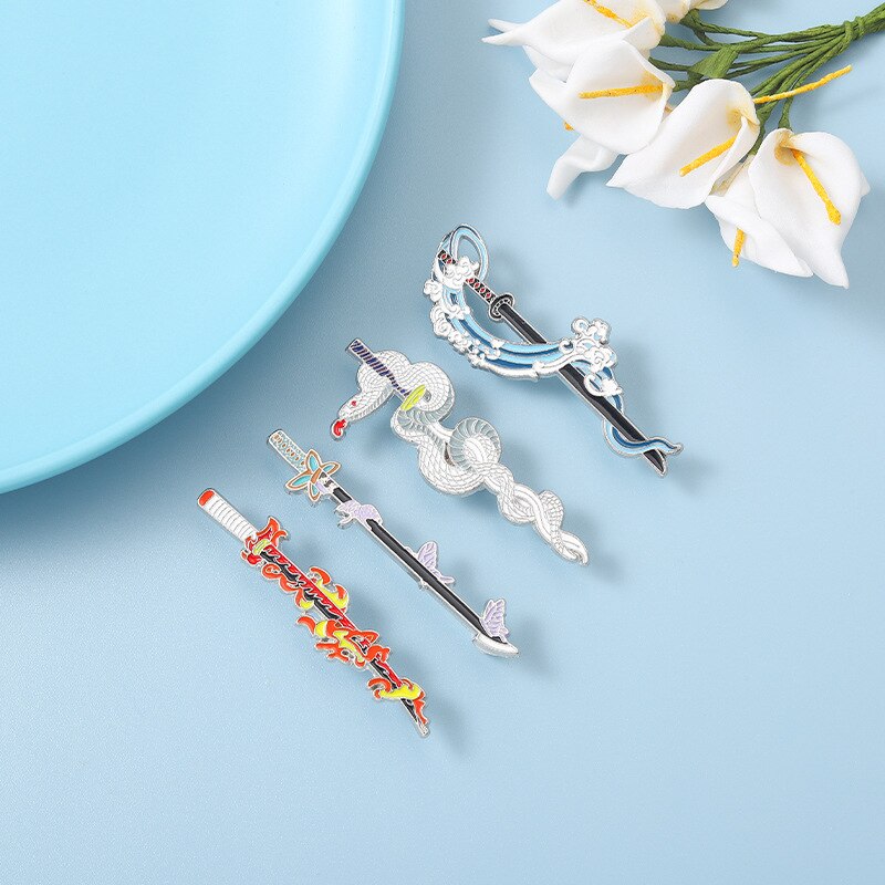 Anime kill Ghost Sword Enamel Pin Decorative Backpack Brooch Metal Lapel Pins Badge Clothes Accessories Jewelry for Fans Friends