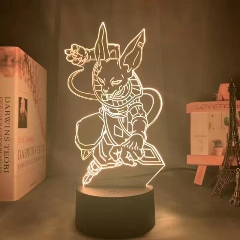 Dragon Ball Z Figure LED Night Light Vegeta Super Saiyan 3D Lamp Figure Goku Jiren Broly Warm white Table Lamp Toys Gifts