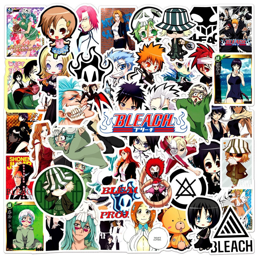 10/30/50PCS BLEACH Blood Anime Cartoon Stickers DIY Laptop Luggage Skateboard Graffiti Decals Sticker for Kid Toy Gift