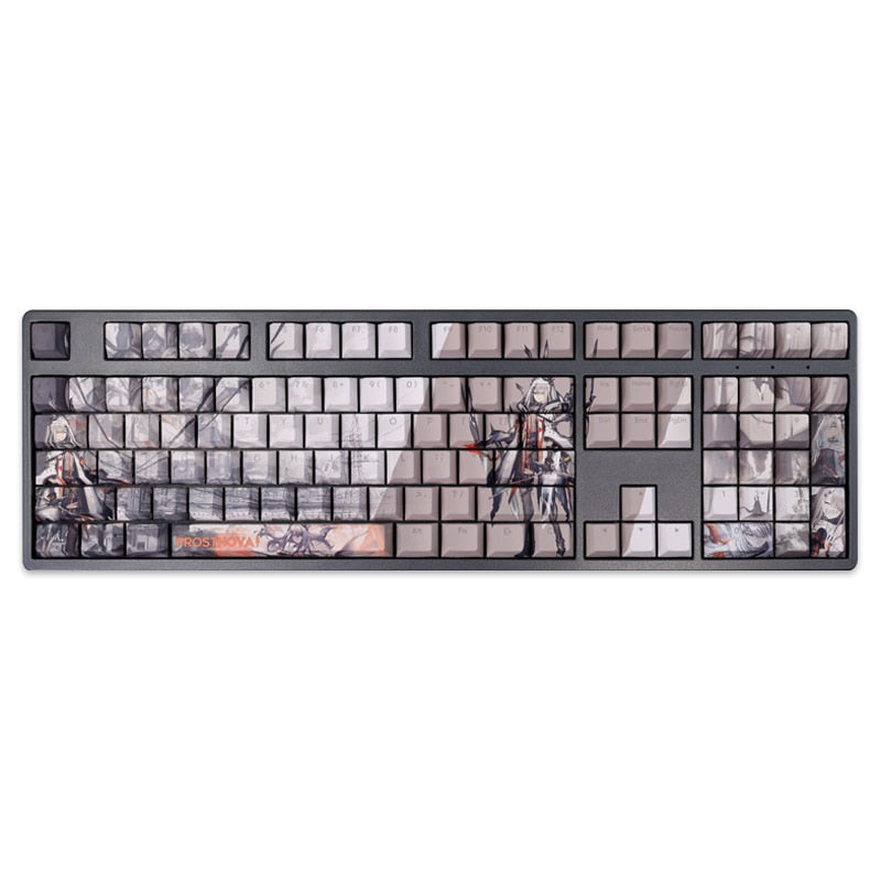 108 Keys/set Arknights Frostnova Keycap PBT Dye Sub Backlit Keycaps Anime Gaming Key Caps For ANSI 61 87 104 108 Keyboards