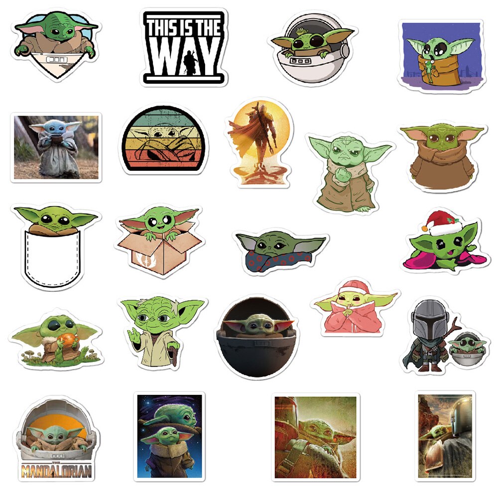 10/30/50pcs Disney Star Wars Baby Yoda Stickers Decal DIY Laptop Phone Case Luggage Waterproof Cute Cartoon Sticker Kids Toys