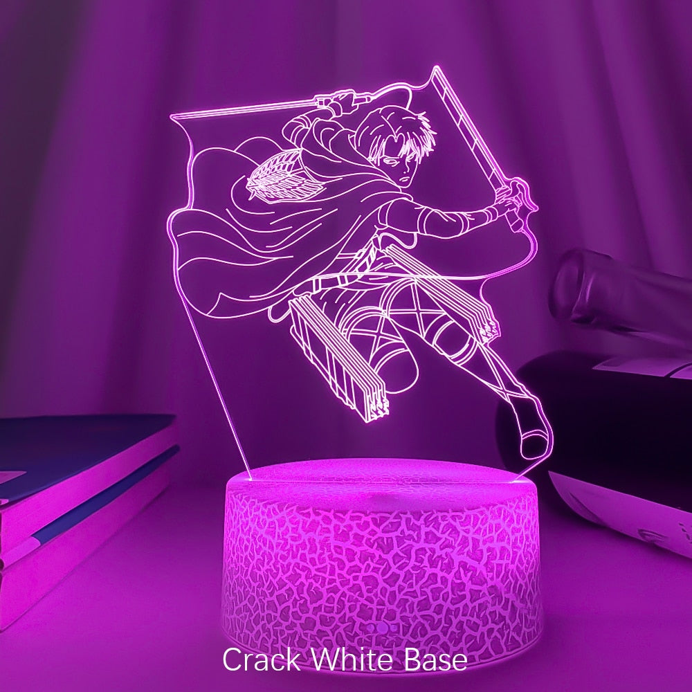 Newest Acrylic 3d Lamp Levi Ackerman Attack on Titan for Home Room Decor Light Child Gift Levi Ackerman LED Night Light Anime