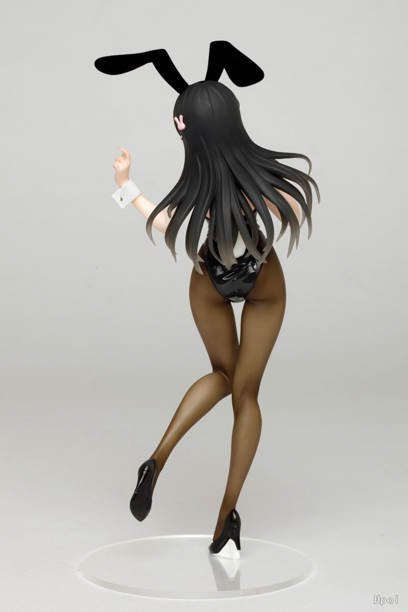 Anime Sakurajima Mai Figure 20CM PVC Sexy Bunny Girl Black Silk Model Toy Standing Doll Gift Collect Ornaments