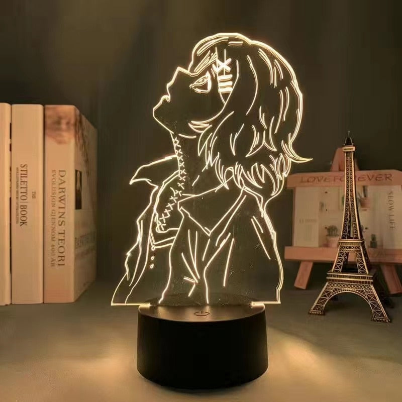 Tokyo Ghoul Ken Kaneki 3D LED Night Light for Bedroom Decor Nightlight Birthday Gift Acrylic Led Lamp Anime Tokyo Ghoul