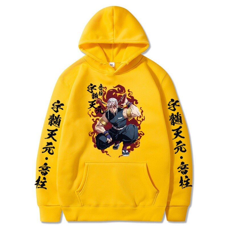 Y2K Clothes Funny Anime Hoodies Demon Slayer Uzui Tengen Printed Hoodie Pullovers Tops Harajuku Man Woman Sweatshirts Oversized
