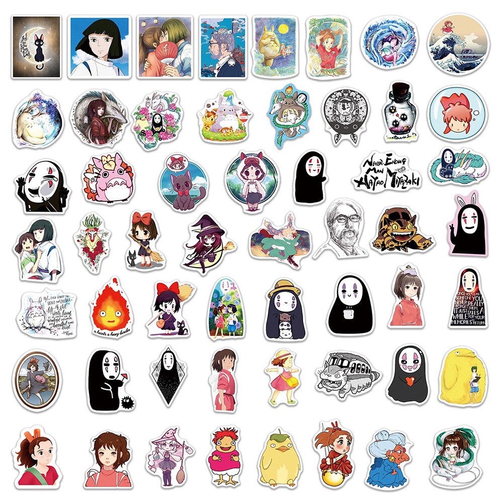 10/30/50PCS Anime Hayao Miyazaki Spirited Away Stickers DIY Laptop Luggage Skateboard Graffiti Decals Sticker for Kid Toys