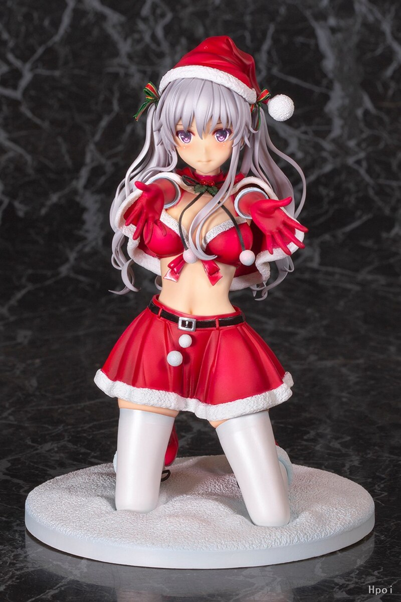 Anime Figure Hiiragi Snowflake Kneeling Pose Sexy Christmas Undressable Beauty Doll Collection Sculpture Gift PVC 19CM