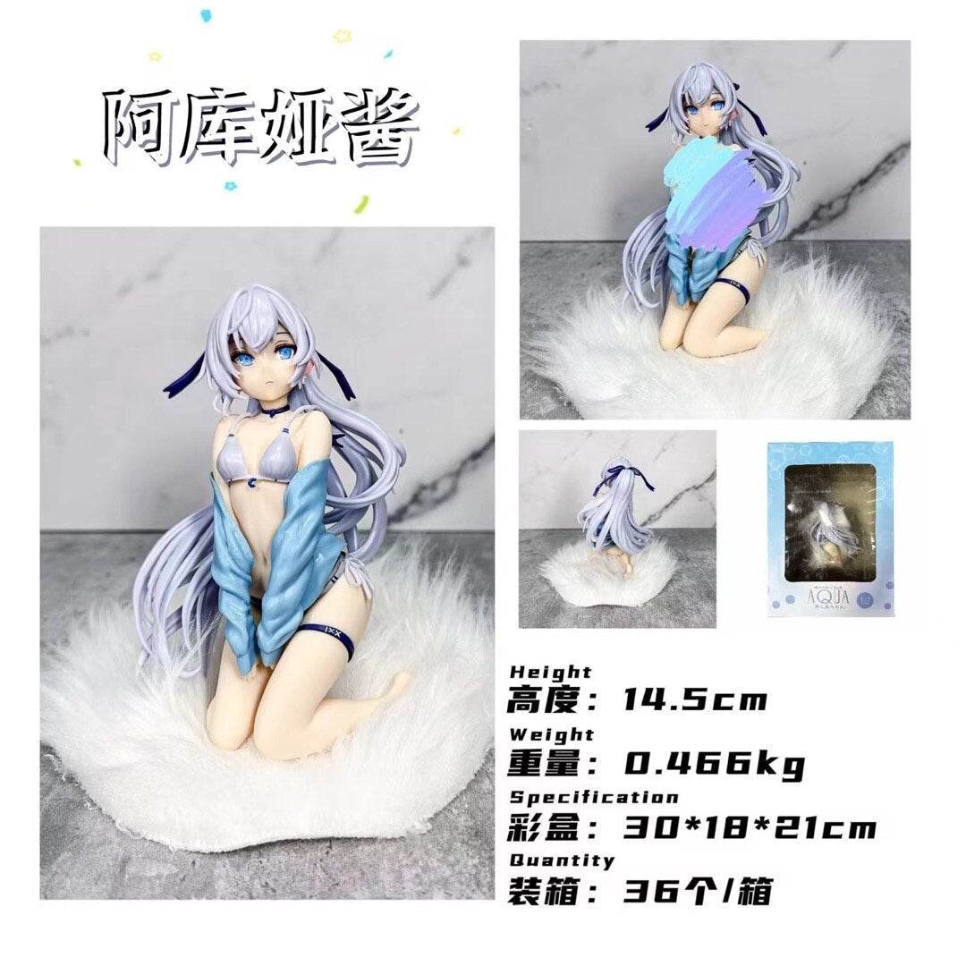 New Arrival Anime Figure Akuya sauce Sexy Swimsuit Kneeling Model Hot PVC Transparent Base Cartoon Character Model Toy Gift