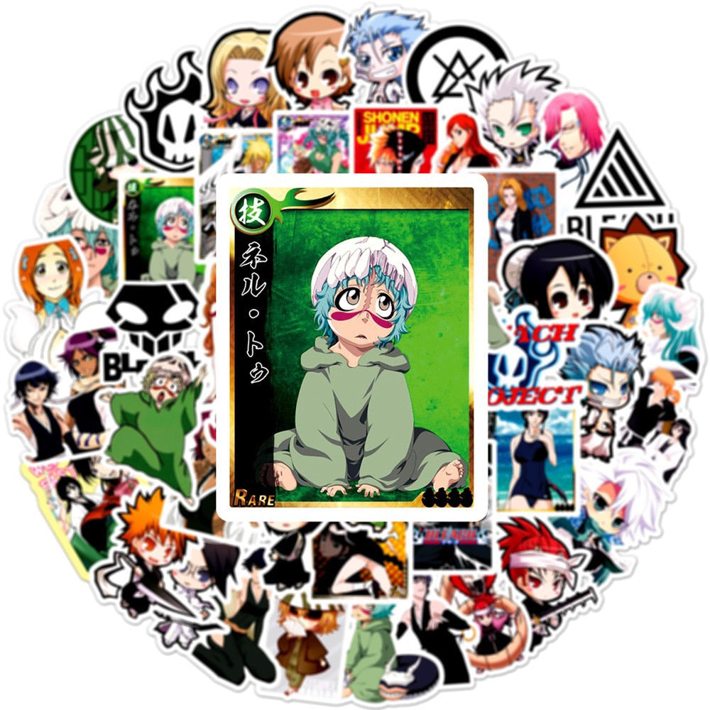 10/30/50PCS BLEACH Blood Anime Cartoon Stickers DIY Laptop Luggage Skateboard Graffiti Decals Sticker for Kid Toy Gift