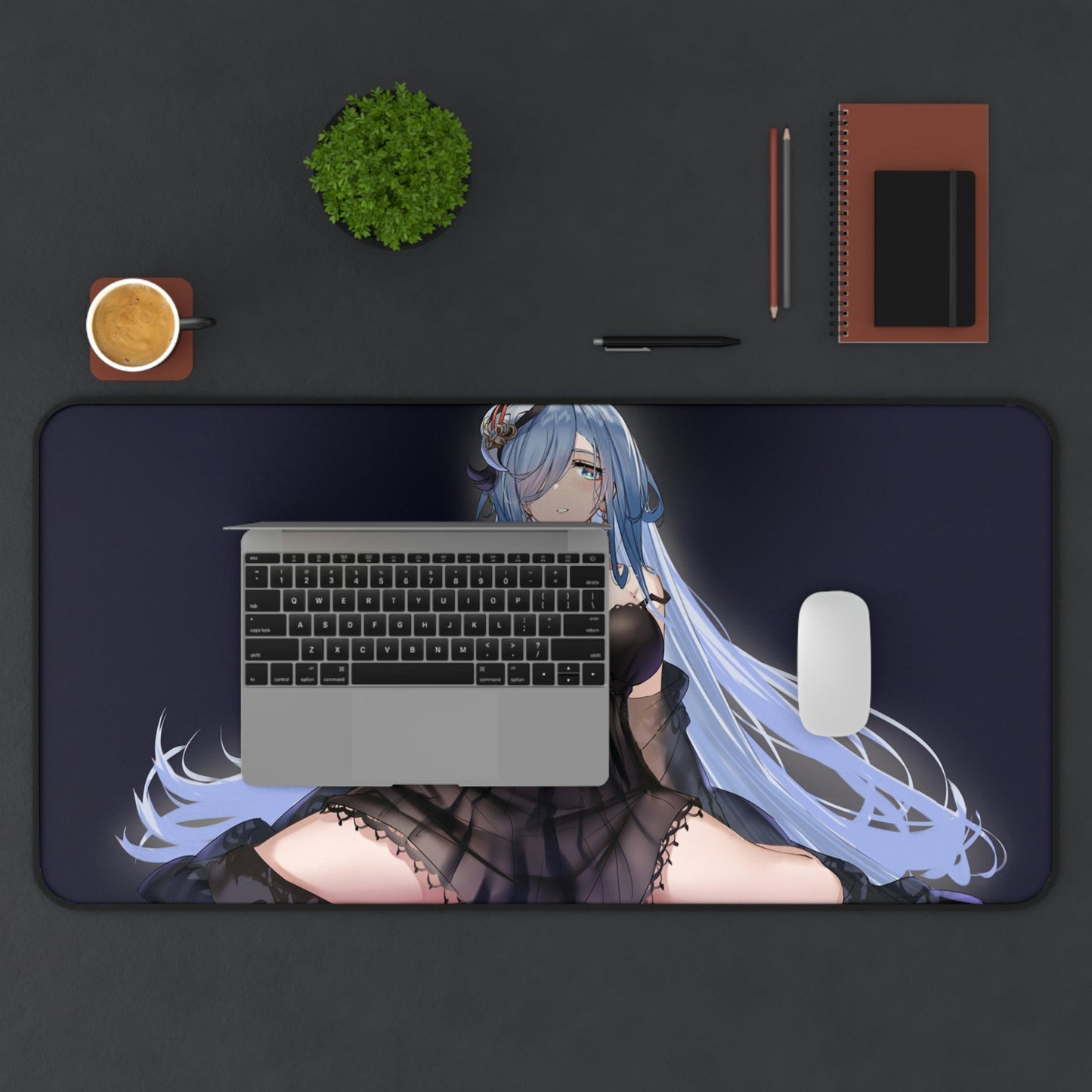 Shenhe Sexy Night Gown Genshin Impact Desk Mat - Non Slip Mousepad