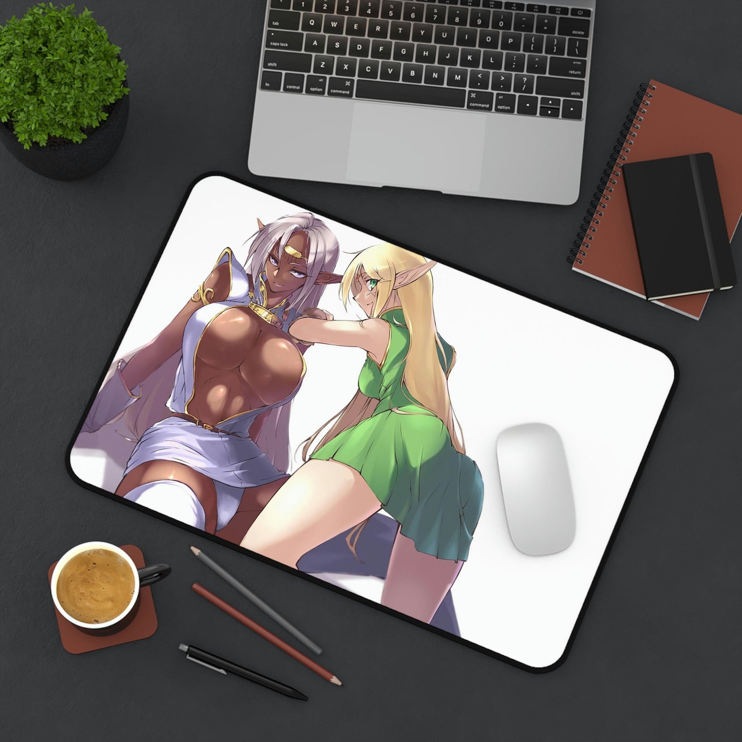 Record Of Lodoss War Sexy Mousepad - Pirotess And Deedlit Anime Desk Mat - Playmat